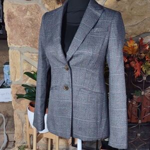 XXI Black and Grey with Thin Orange Striping Fitted Blazer Sz S‎